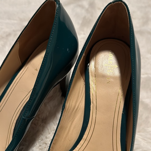 Teal patent leather Cole Haan Nike Air heels size 10 - Picture 2 of 4